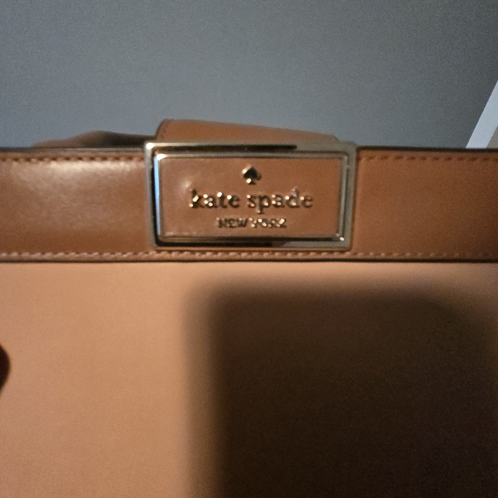 Kate Spade Brown Leather Tote with Silver Accents